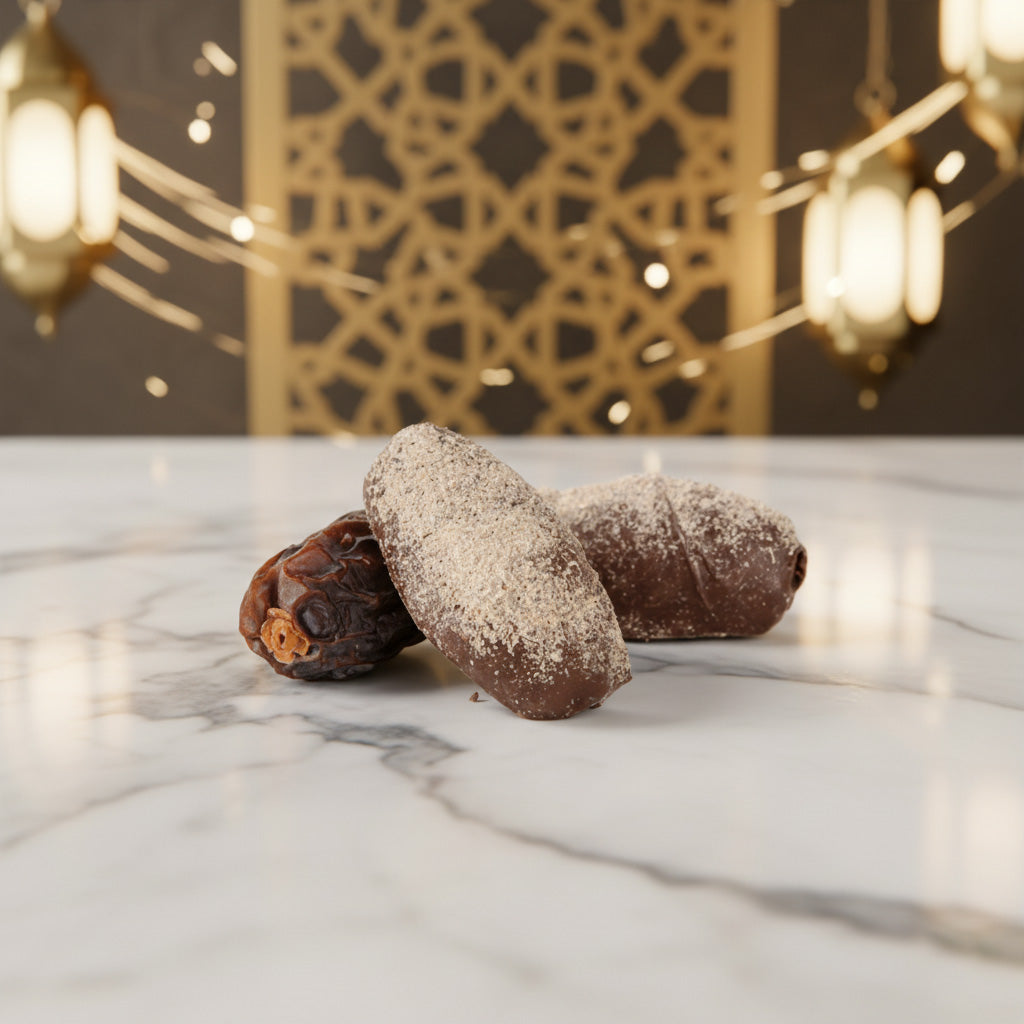 Dates Dipped in Chocolate with Cardamom