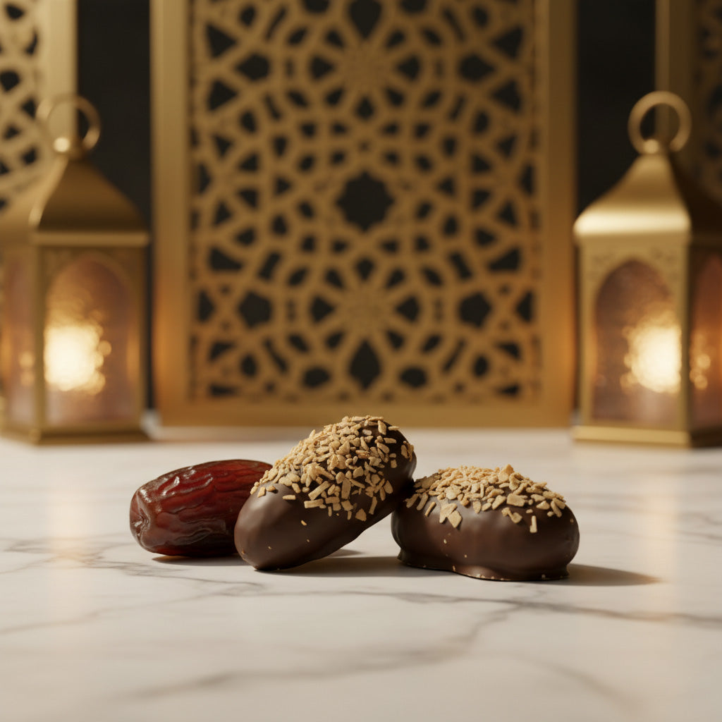 Dates Dipped in Chocolate with Roasted Coconuts